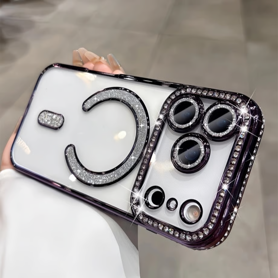 クリア iphone17pro/16pro ケース ストーンデコ マグセーフケース キラキラ GETCASE