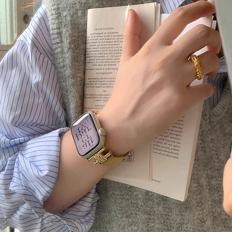 apple watchバンド 蒸れない ステンレス アップルウォッチバンド マグネット