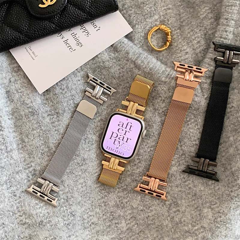 apple watchバンド 蒸れない ステンレス アップルウォッチバンド マグネット