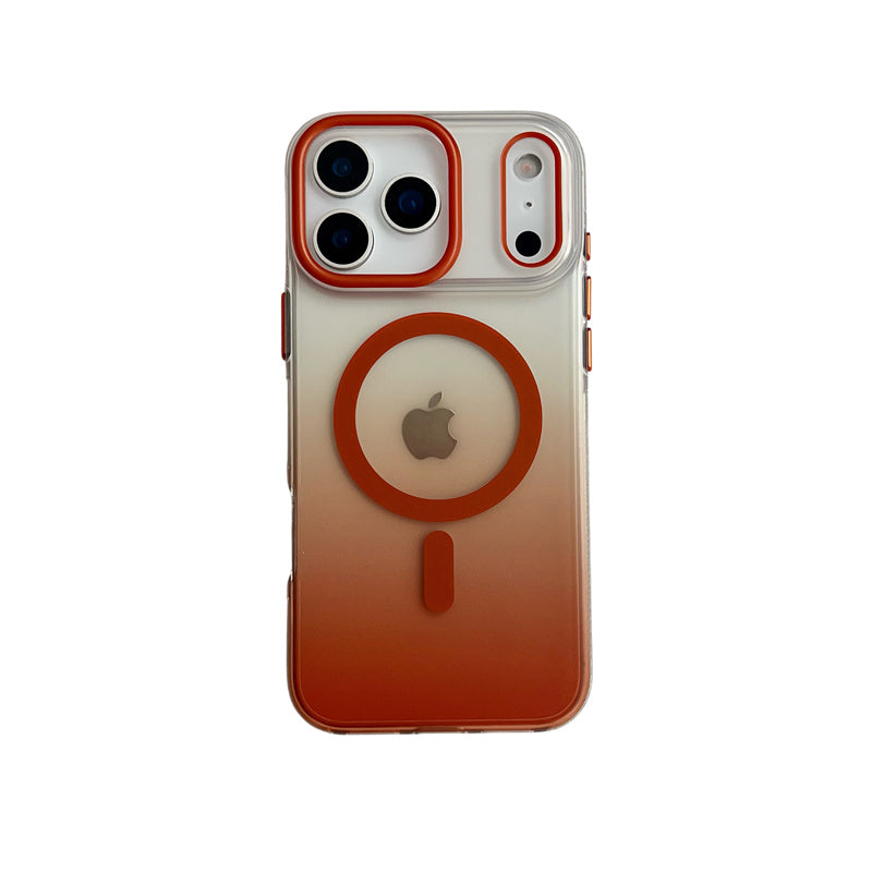 iphone17/17air ケース magsafe対応 アイフォン17pro/17promaxケース グラデーションカラー 透明 GUESTCASE オレンジ iPhone17