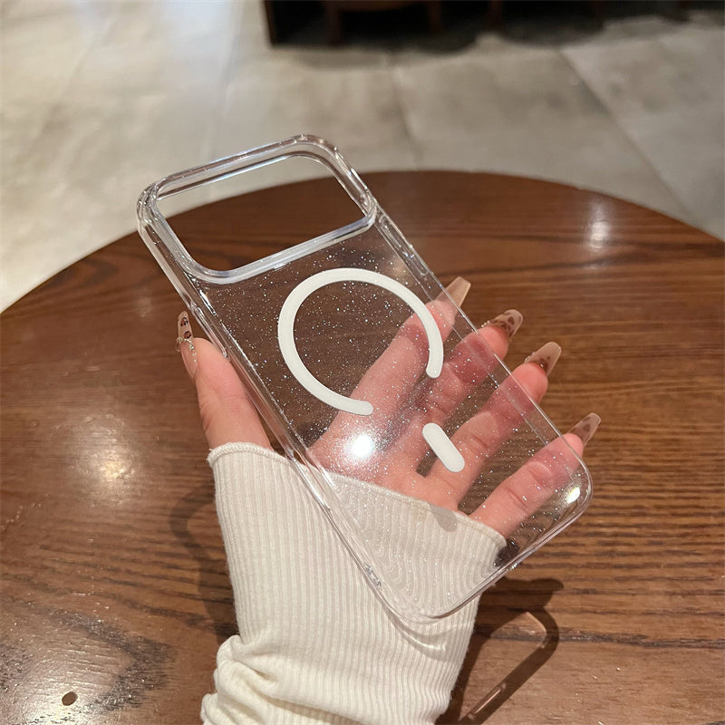 キラキラ iphone17pro/16proケース 透明 シンプル iPhoneケース ラメ クリア nagsafeケース guestcase クリア(magsafeケース) iPhone17