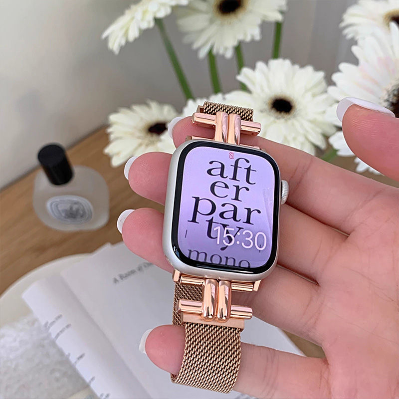 apple watchバンド 蒸れない ステンレス アップルウォッチバンド マグネット