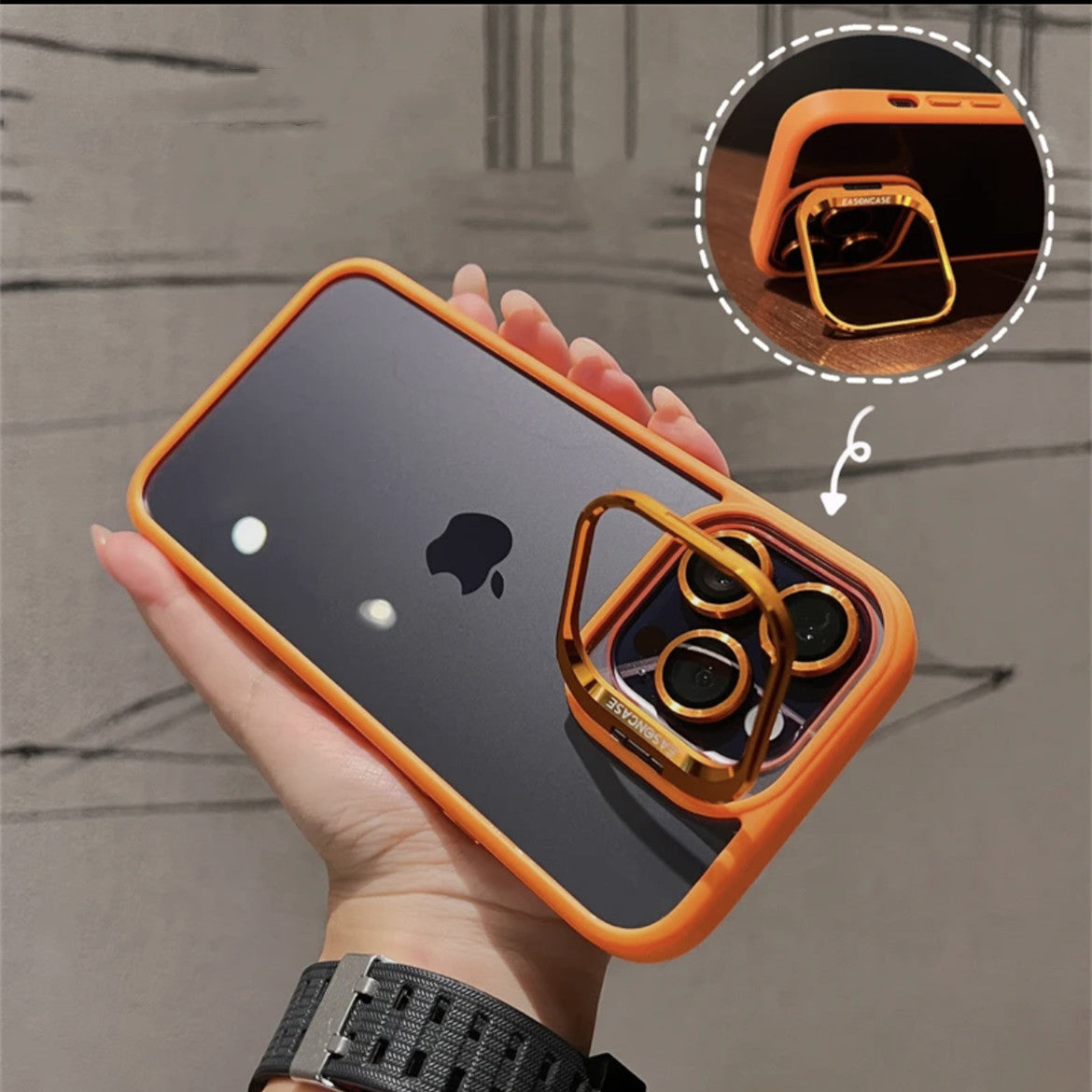 カメラ保護リング付き iphone17/17pro クリアケース 隠れスタンド おしゃれ GUESTCASE