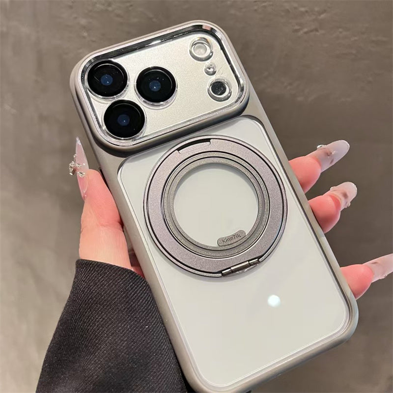 magsafe ケース クリア iphone17/17pro/16pro ケース 360度回転スタンド カメラ保護