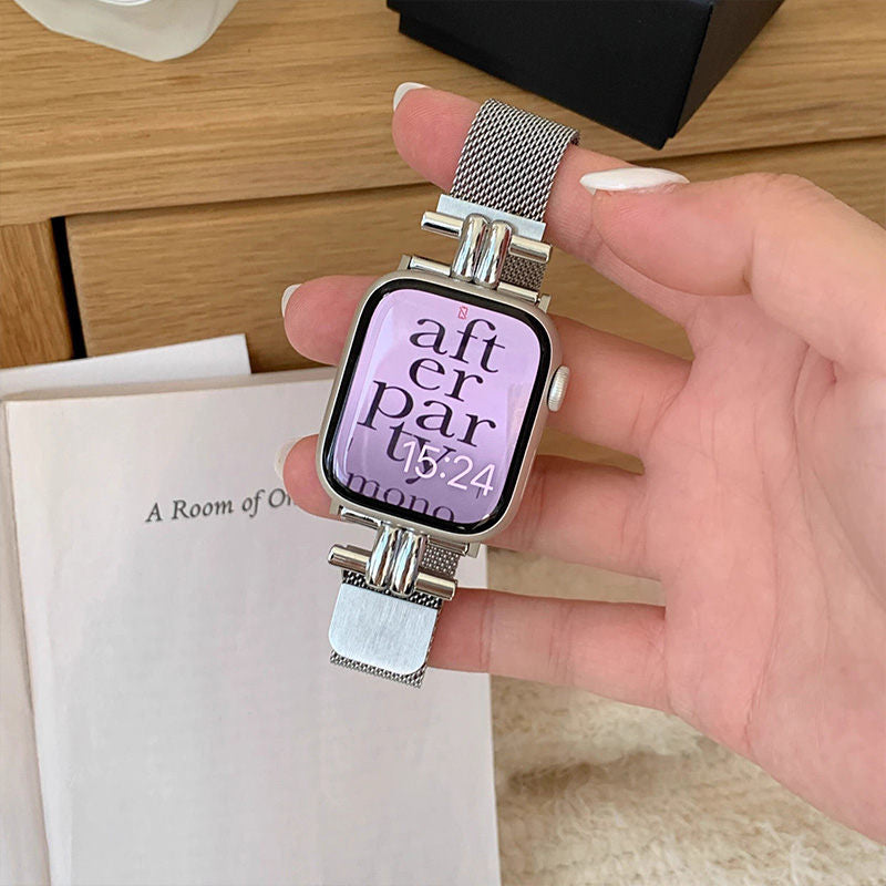apple watchバンド 蒸れない ステンレス アップルウォッチバンド マグネット