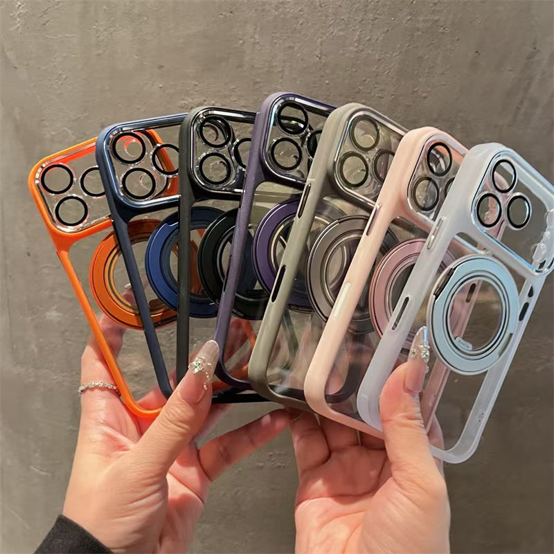 magsafe ケース クリア iphone17/17pro/16pro ケース 360度回転スタンド カメラ保護