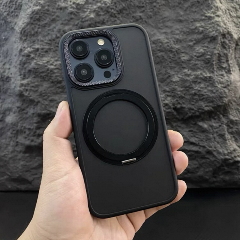 隠しスタンド付き iphone17/16 ケース マット 指紋・汚れつかない おしゃれ GUESTCASE