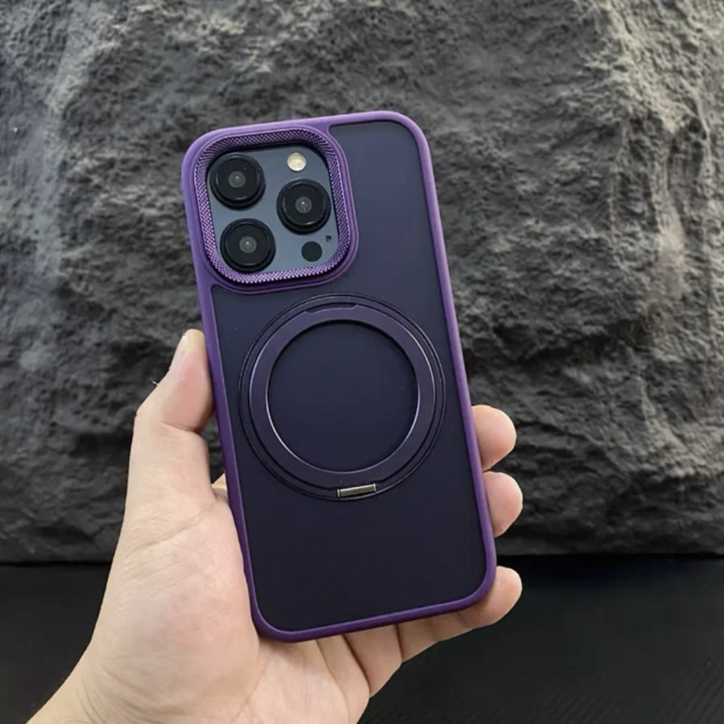 隠しスタンド付き iphone17/16 ケース マット 指紋・汚れつかない おしゃれ GUESTCASE