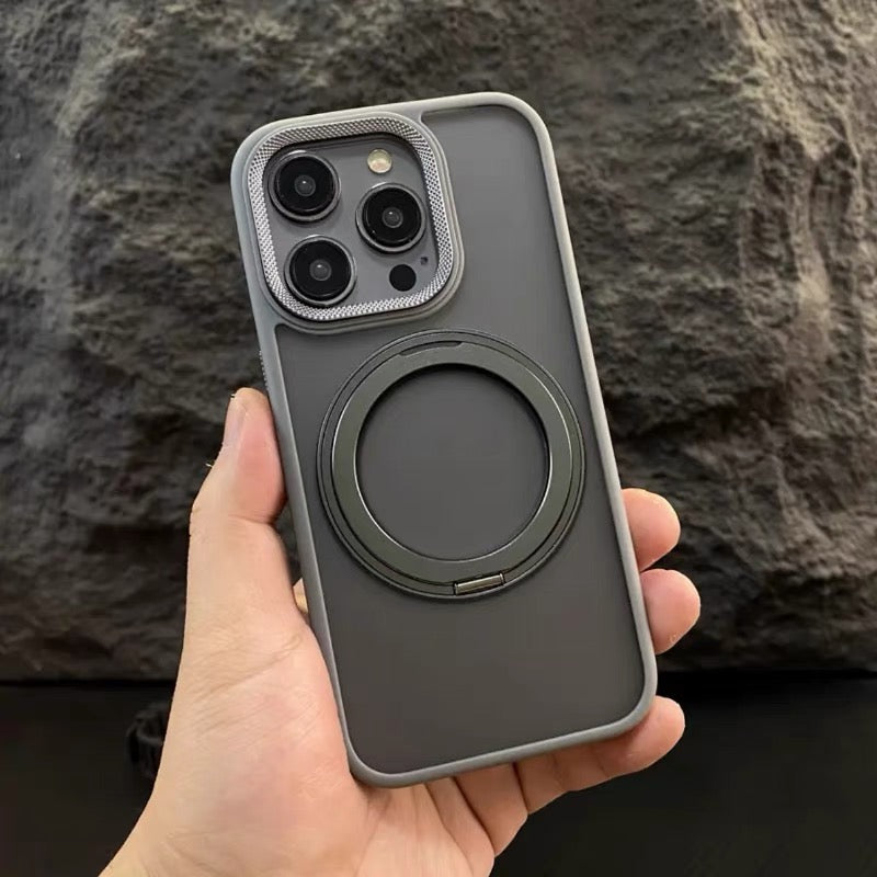 隠しスタンド付き iphone17/16 ケース マット 指紋・汚れつかない おしゃれ GUESTCASE