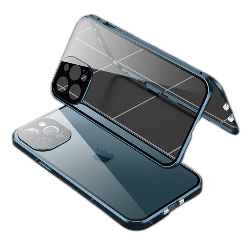 全面保護 iphoneケース フルカバー クリア 覗き見防止 薄型 両面ガラスケース GUESTCASE