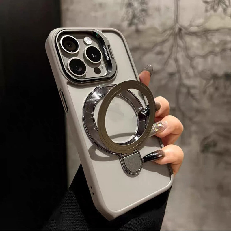 iphone ケース スタンド 付き iphone16pro/15 クリアケース magsafe対応