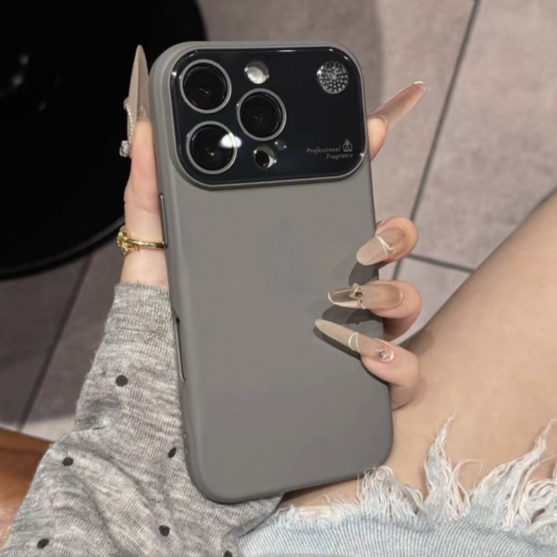 アロマ ディフューザー付き iphone17/17air シリコンケース カメラ保護 耐衝撃iphoneケース シンプル GUESTCASE グレー iPhone17