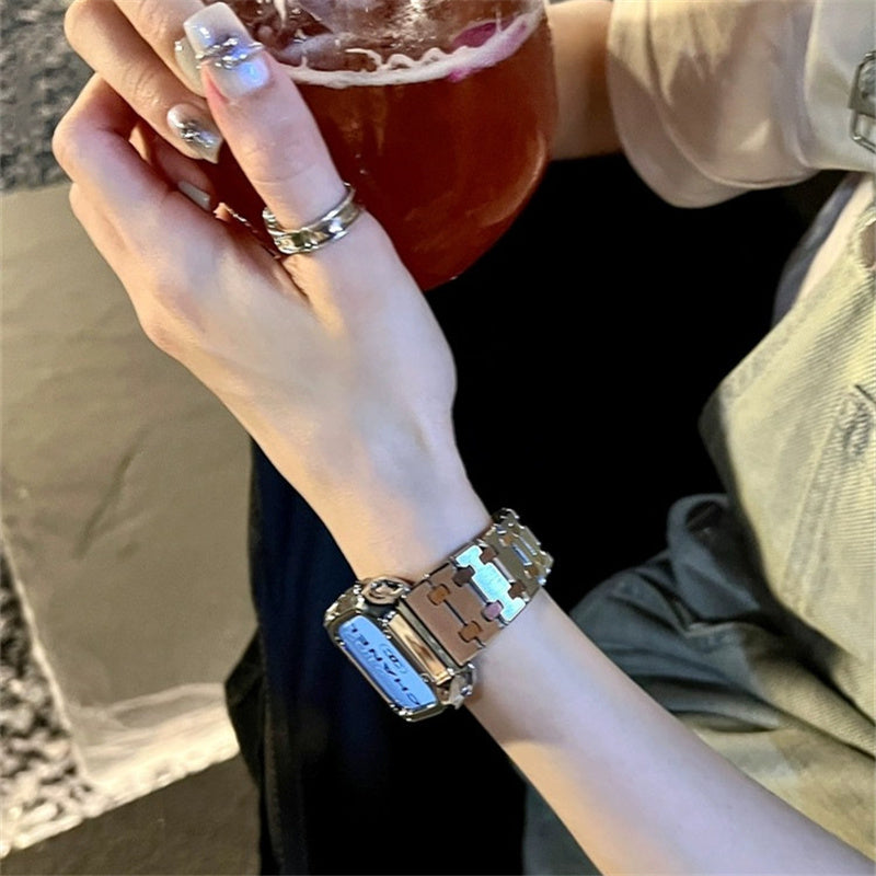 アップルウォッチバンド おしゃれ 男女兼用 ステンレスバンド 人気「apple watchカバー付き」 GETCASE