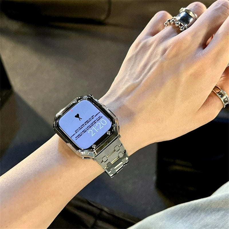 アップルウォッチバンド おしゃれ 男女兼用 ステンレスバンド 人気「apple watchカバー付き」 GETCASE