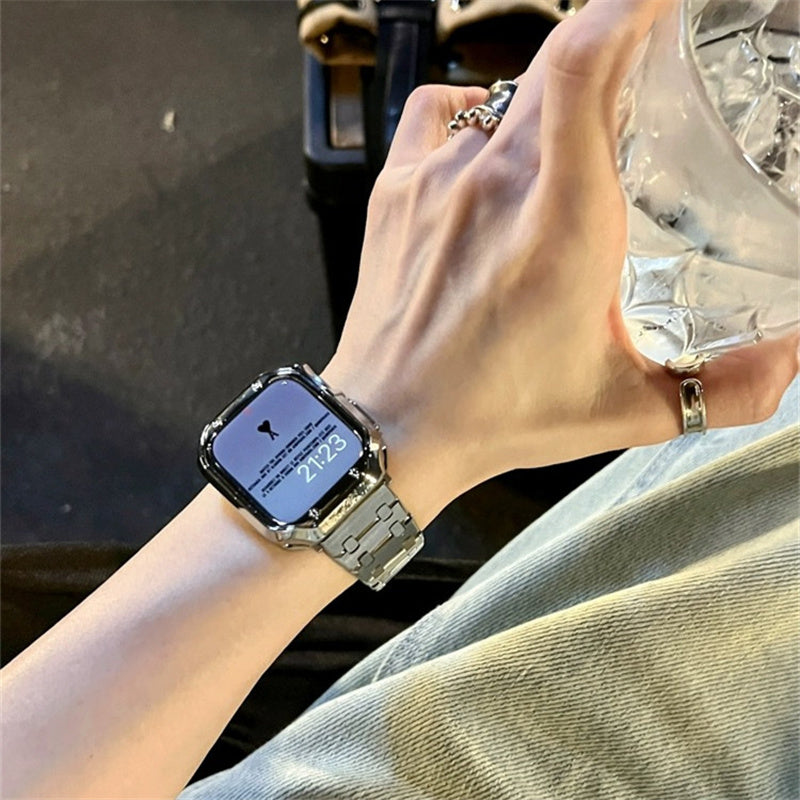 アップルウォッチバンド おしゃれ 男女兼用 ステンレスバンド 人気「apple watchカバー付き」 GETCASE