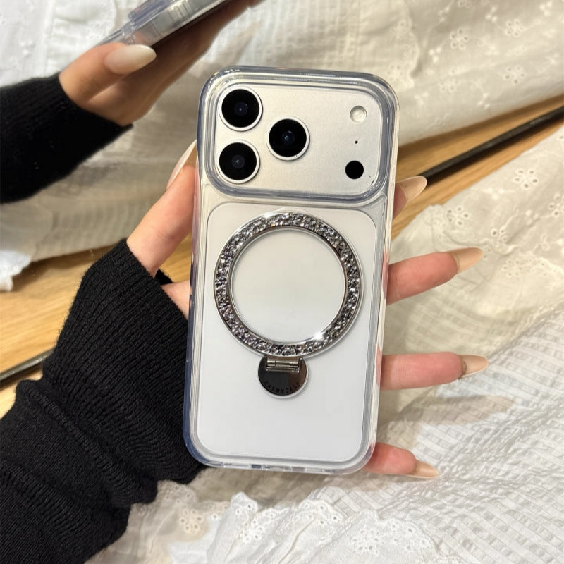 iphone17/17promax クリアケース キラキラスタンド付き magsafeケース おしゃれ GETCASE