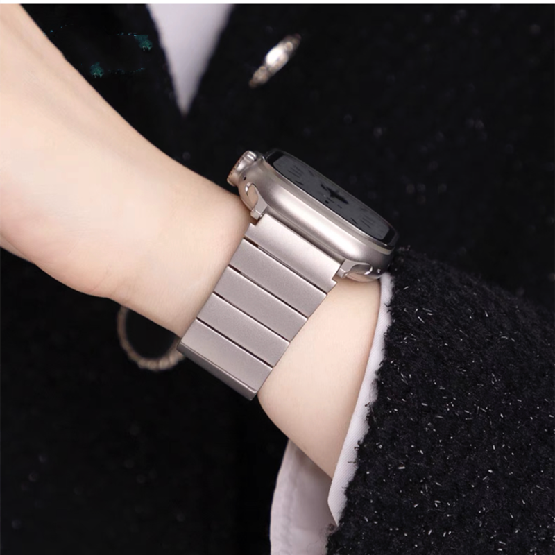 チタン アップルウォッチバンド 工具不要 メンズ apple watchバンド ビジネス GETCASE