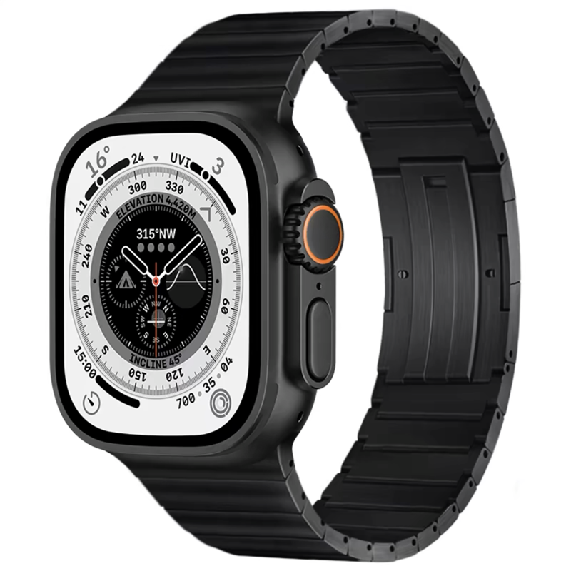 チタン アップルウォッチバンド 工具不要 メンズ apple watchバンド ビジネス GETCASE ブラック 38/40/41/42(Series10)mm