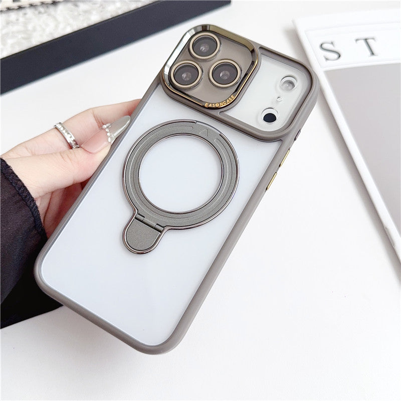 隠れスタンドiPhone17/17pro クリアケース カメラ保護 かわいい黄ばみにくいアイフォン透明カバー GETCASE