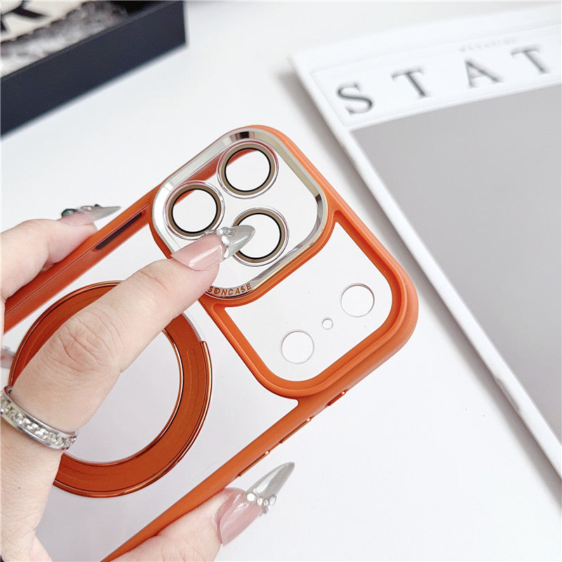 隠れスタンドiPhone17/17pro クリアケース カメラ保護 かわいい黄ばみにくいアイフォン透明カバー GETCASE