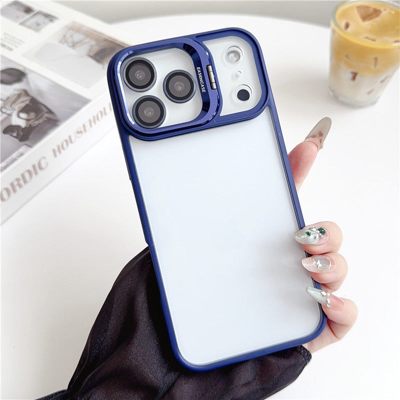 カメラ保護リング付き iphone17/17pro クリアケース 隠れスタンド おしゃれ GUESTCASE ディープブルー iPhone17