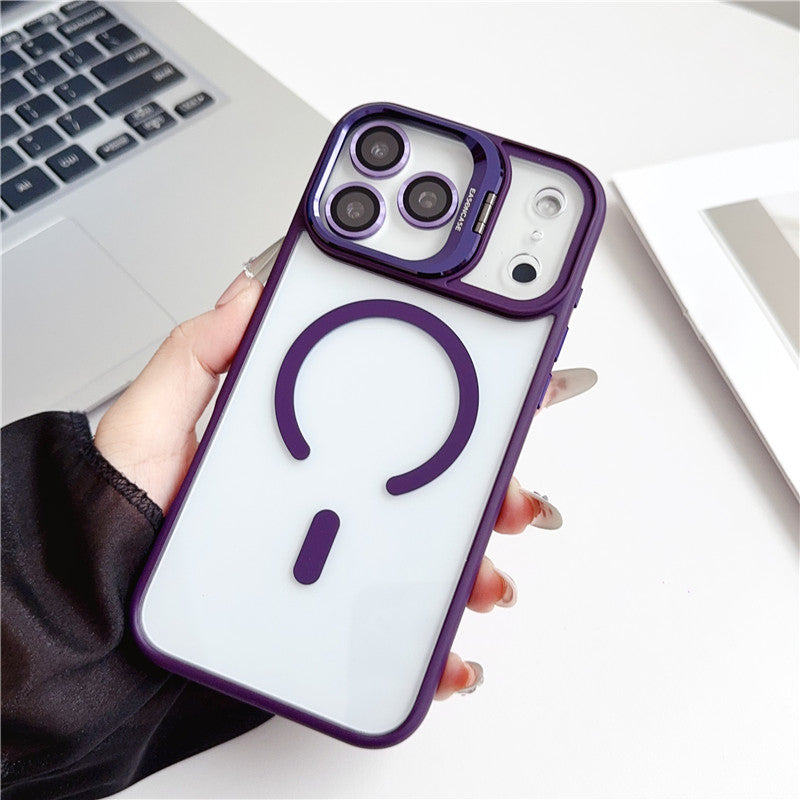 カメラ保護リング付き iphone17/17proケース 隠しスタンド付き magsafeケース クリア GETCASE