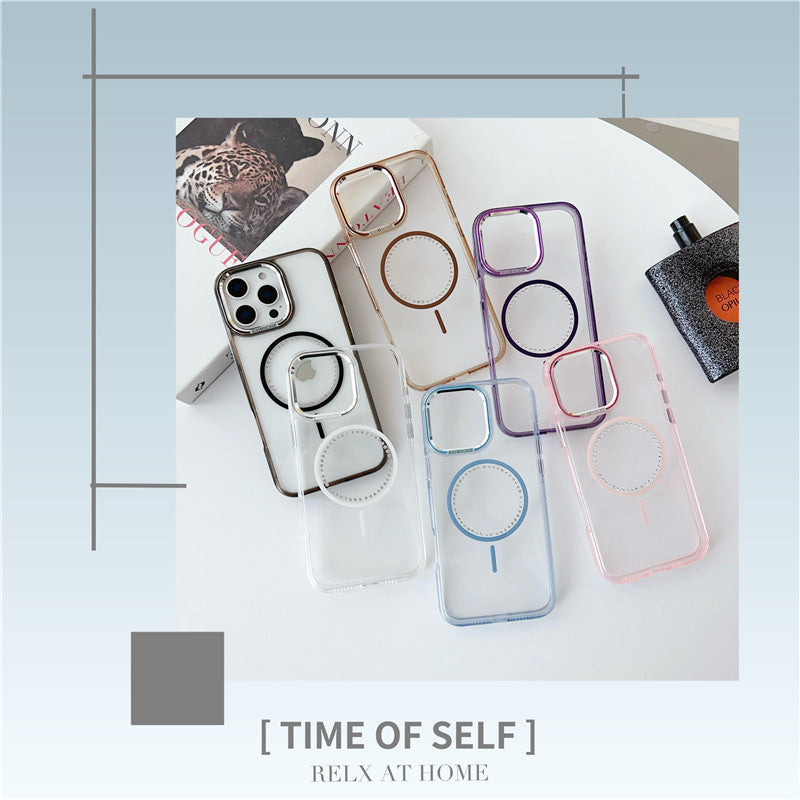 magsafeケース クリア iphone16pro/15/14 ケース ストーンデコ ハードケース GETCASE