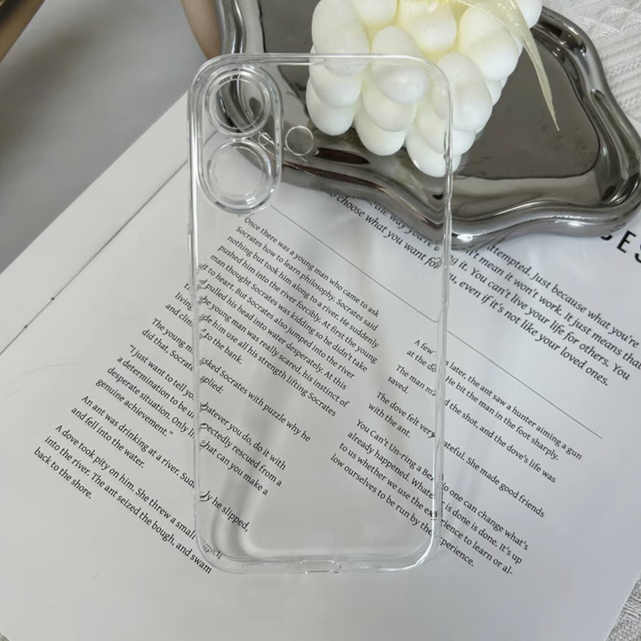 Smartphone case, transparent, non-yellowing, iPhone case, clear, arrangement, hard case