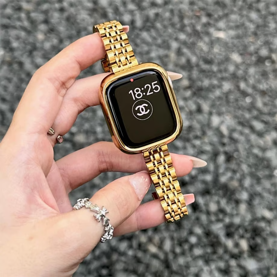 「 apple watchケース付き」ステンレス アップルウォッチバンド 人気 女性 apple watch se/10 バンド おすすめ GUESTCASE ゴールド 38mm
