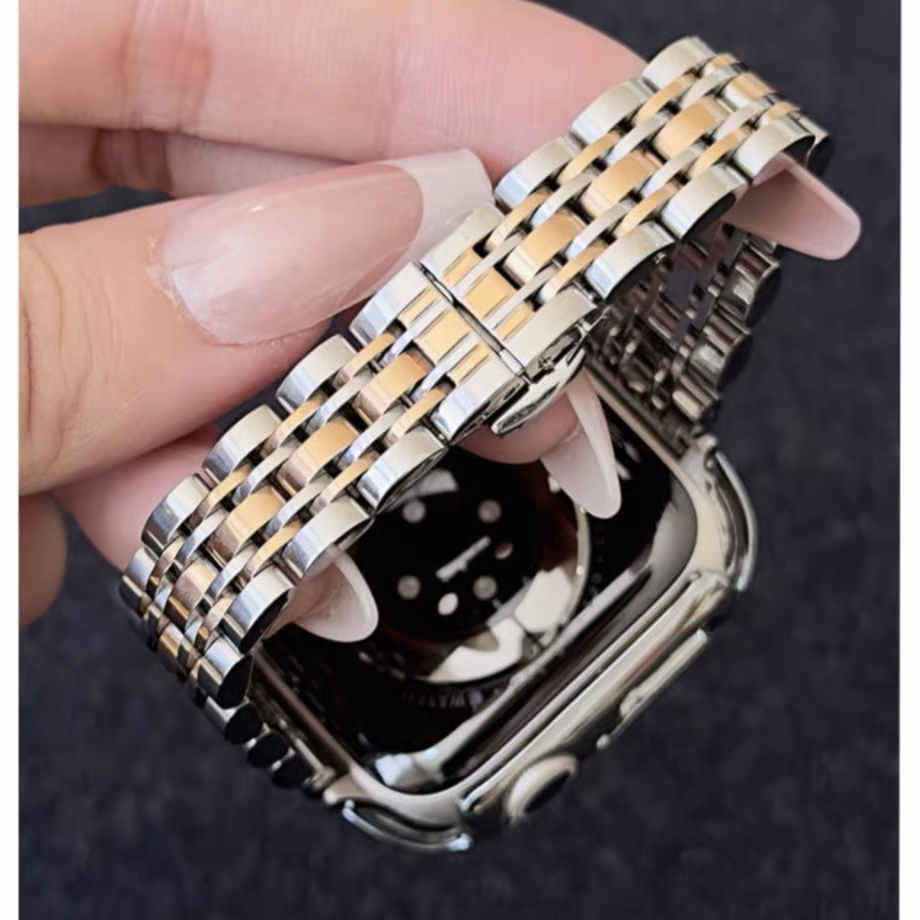 「 apple watchケース付き」ステンレス アップルウォッチバンド 人気 女性 apple watch se/10 バンド おすすめ GUESTCASE