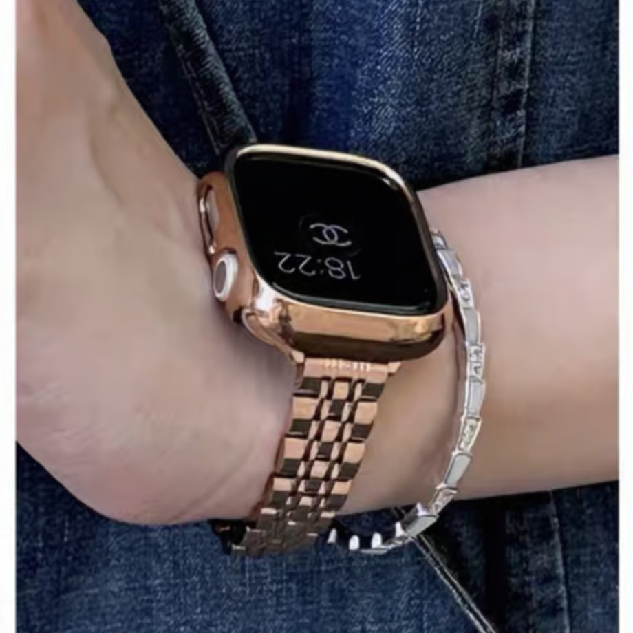 「 apple watchケース付き」ステンレス アップルウォッチバンド 人気 女性 apple watch se/10 バンド おすすめ GUESTCASE