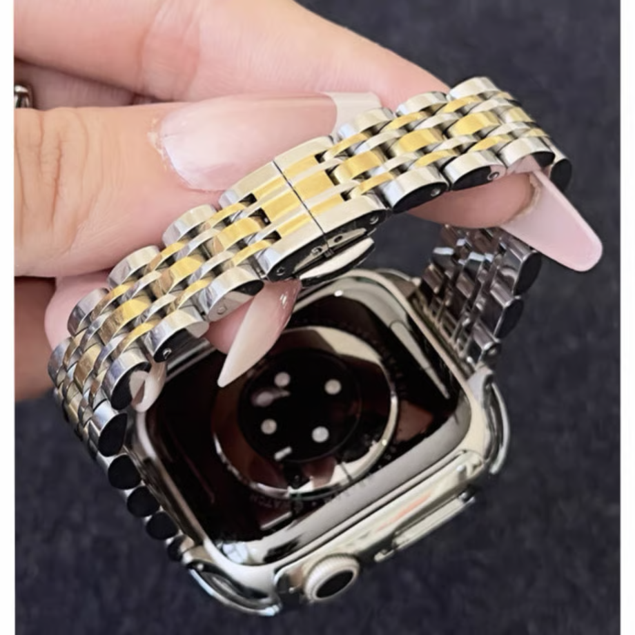 「 apple watchケース付き」ステンレス アップルウォッチバンド 人気 女性 apple watch se/10 バンド おすすめ GUESTCASE
