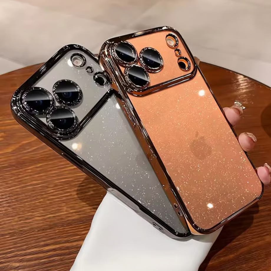 iphone用キラキラと輝く星のようなケース かわいい 黄ばみにくいトレンドのiPhoneクリアケース 我的商店