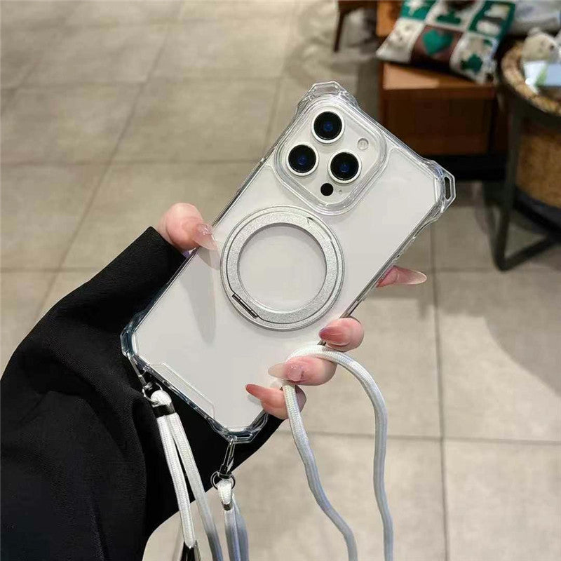 iphone17/16 ショルダーケース ステルスタンド付き magsafeケース 透明 GUESTCASE クリア iPhone16