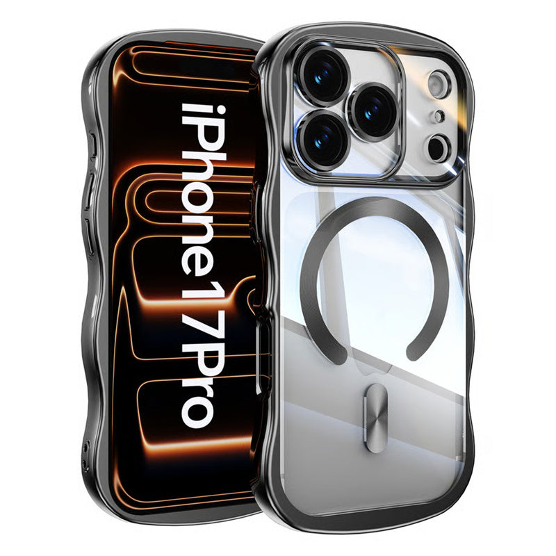 iphone ケース うねうね 透明 iphone17pro マグセーフ 対応 ケース 衝撃に強い