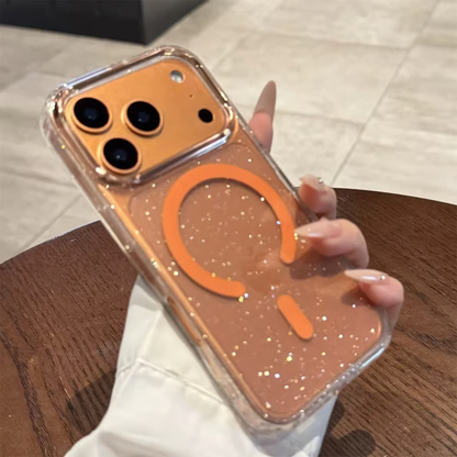 キラキラ iphoneクリアケース ラメ入り magsafe対応ケース iphone13~17シリーズ対応 guestcase