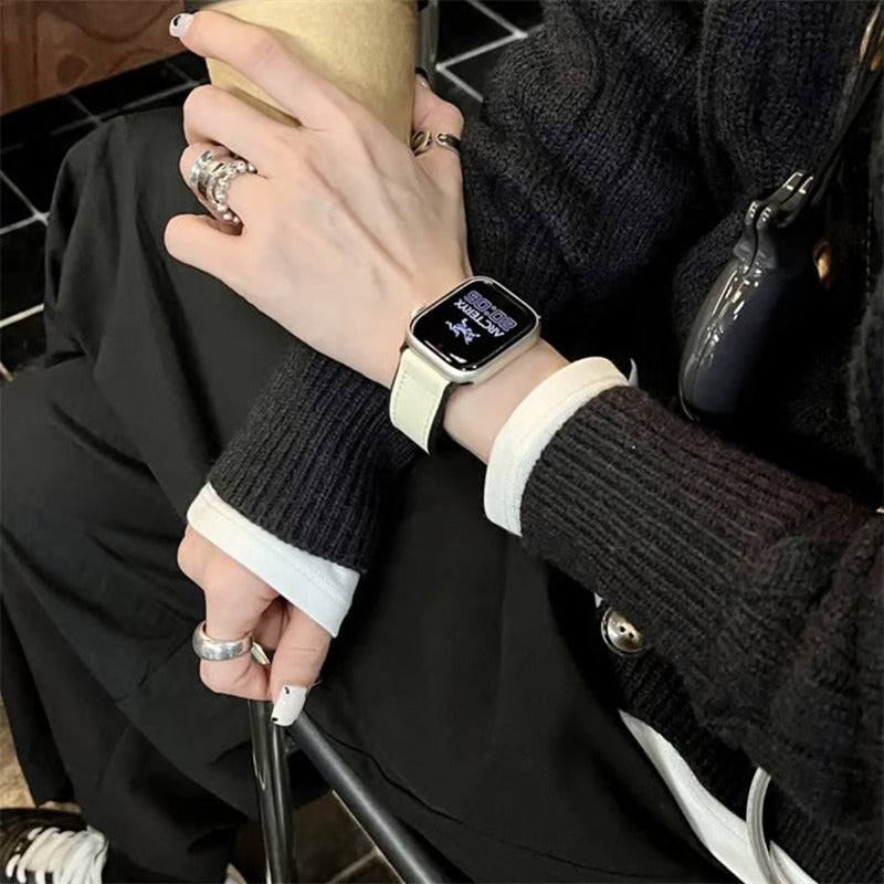 「男女兼用」apple watch series 11 バンド マグネット アップル ウォッチ バンド 革+シリコン guestcase