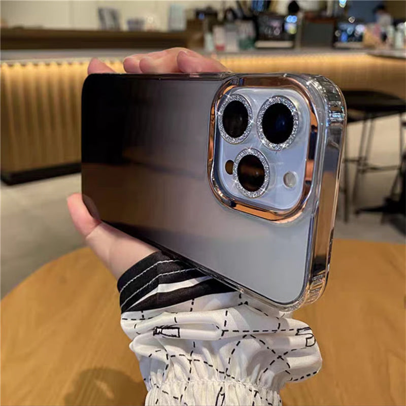 半透明 iphone17/16ケース グラデーション iphone ケース キラキラ メッキ