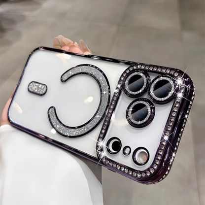 クリア iphone17pro/16pro ケース ストーンデコ マグセーフケース キラキラ GETCASE