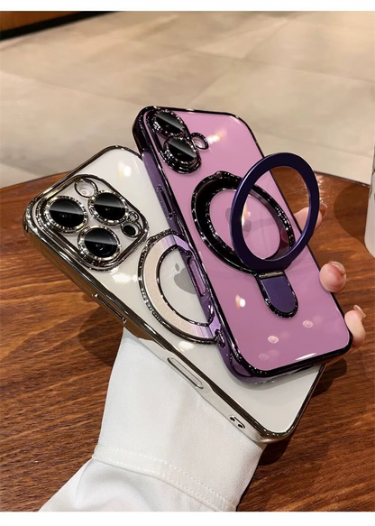 フラット設計スタンドiPhoneクリアケース カメラ保護 iPhoneハードソフトケース かわいい