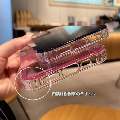 半透明 iphone17/16ケース グラデーション iphone ケース キラキラ メッキ