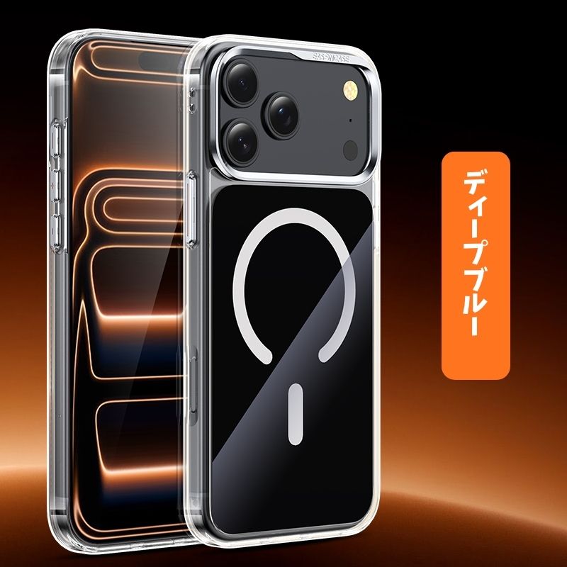 iphone17/17pro ガラスケース 薄い 軽い iphone airケース おしゃれ magsafe対応ケース guestcase ディープブルー iPhone17pro