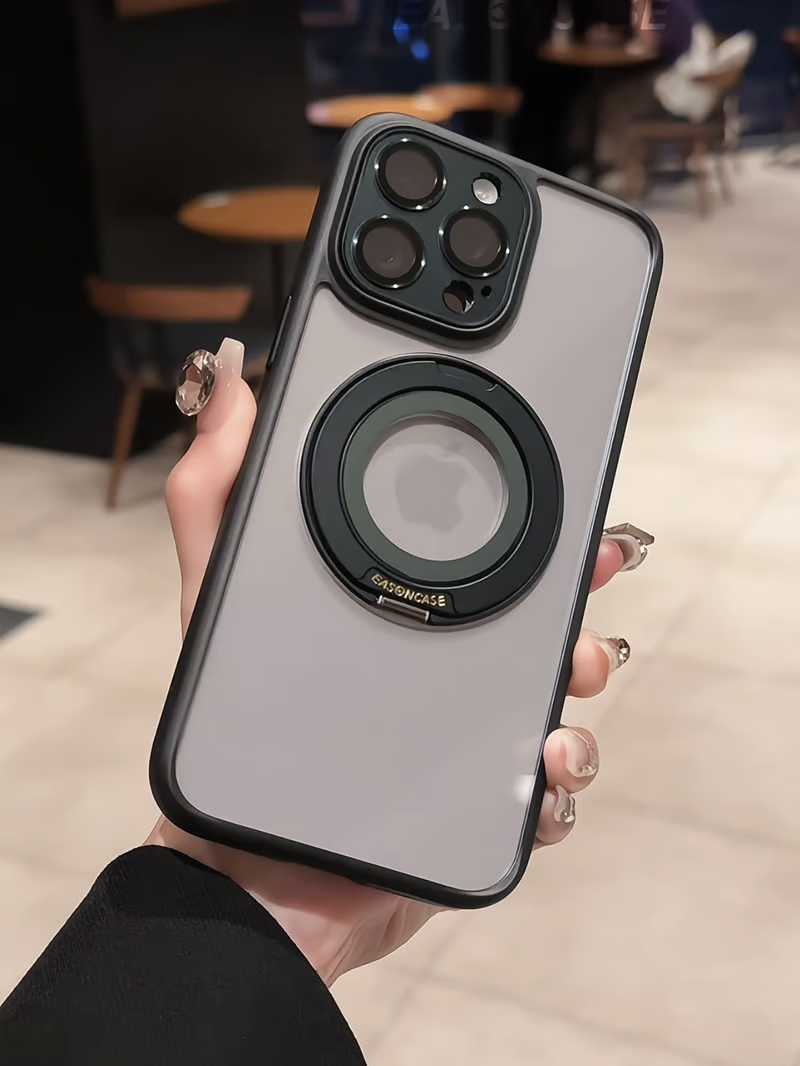 カメラ保護マジックリングiPhoneケース 黄ばみにくいiPhoneクリアケース 挟むだけ