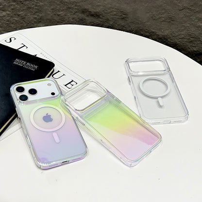 iphone17pro/17promax ガラスケース オーロラ magsafeケース 黄ばまない クリアケース GUESTCASE