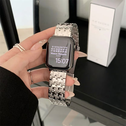 千鳥柄 アップルウォッチバンド おしゃれ ステンレスベルト 太め/細め2タイプあり GETCASE