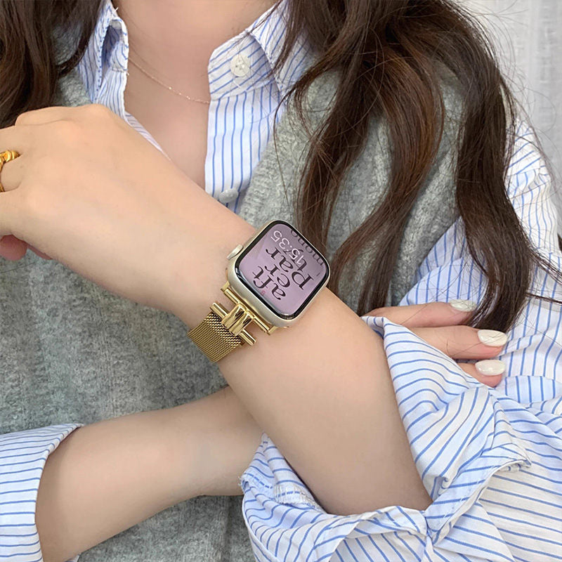 apple watchバンド 蒸れない ステンレス アップルウォッチバンド マグネット