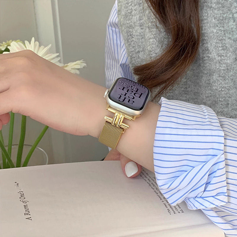 apple watchバンド 蒸れない ステンレス アップルウォッチバンド マグネット