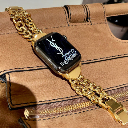 ステンレス apple watchバンド ダブルチェーン アップルウォッチバンド シンプル おしゃれ GETCASE