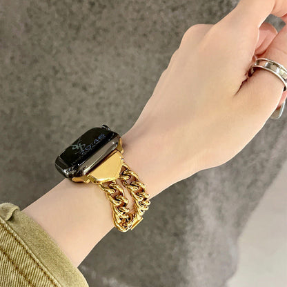 ステンレス apple watchバンド ダブルチェーン アップルウォッチバンド シンプル おしゃれ GETCASE