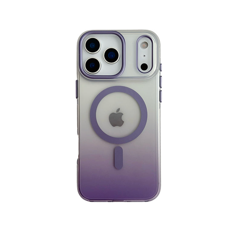 iphone17/17air ケース magsafe対応 アイフォン17pro/17promaxケース グラデーションカラー 透明 GUESTCASE パープル iPhone17
